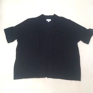 Black short sleeve open cardigan